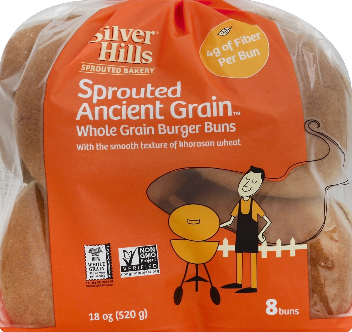 slide 5 of 6, Silver Hills Burger Buns 8 ea, 8 ct