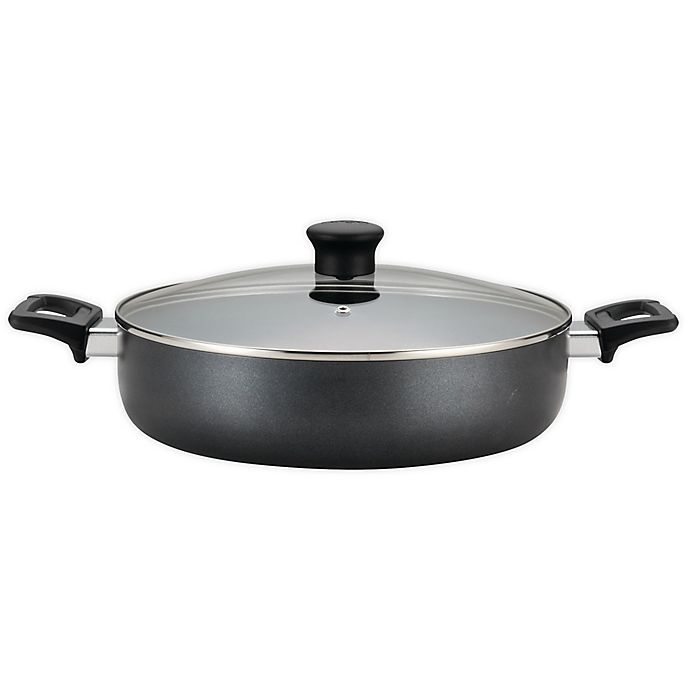 slide 1 of 8, T-fal Pure Cook Nonstick Aluminum Covered Saute Pan - Black, 5 qt