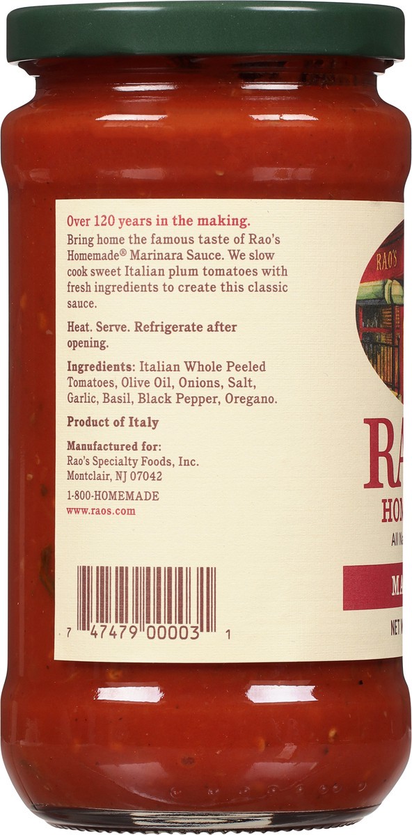 slide 4 of 9, Rao's Homemade Marinara Sauce | 15.5 oz | All Purpose Tomato Sauce | Pasta Sauce | No Sugar Added, Carb Conscious, Keto Friendly | All Natural, Premium Quality | With Italian Tomatoes & Olive Oil, 15.5 oz