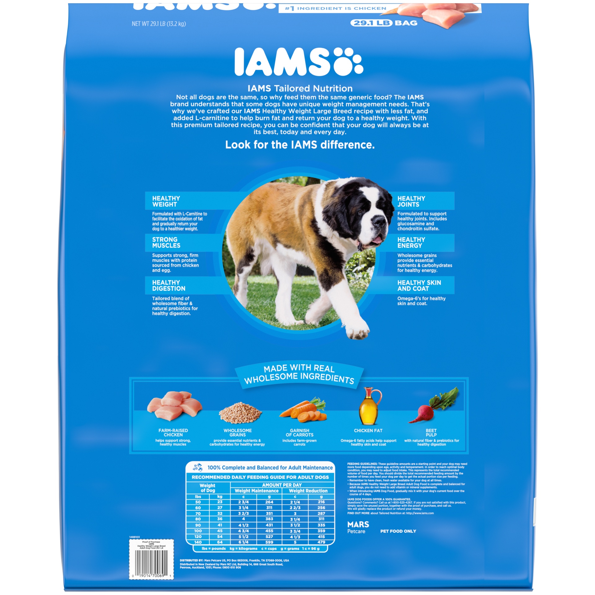 IAMS Adult Healthy Weight Control Large Breed Dry Dog Food with Real
