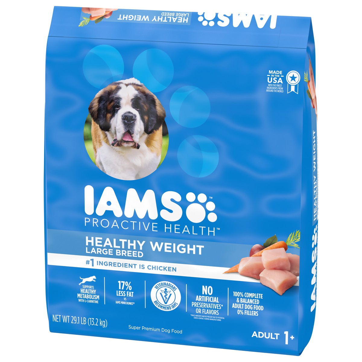 slide 3 of 9, IAMS Proactive Health Adult Healthy Weight Control Large Breed Dry Dog Food With Real Chicken, 29.1 Lb. Bag, 29.10 lb
