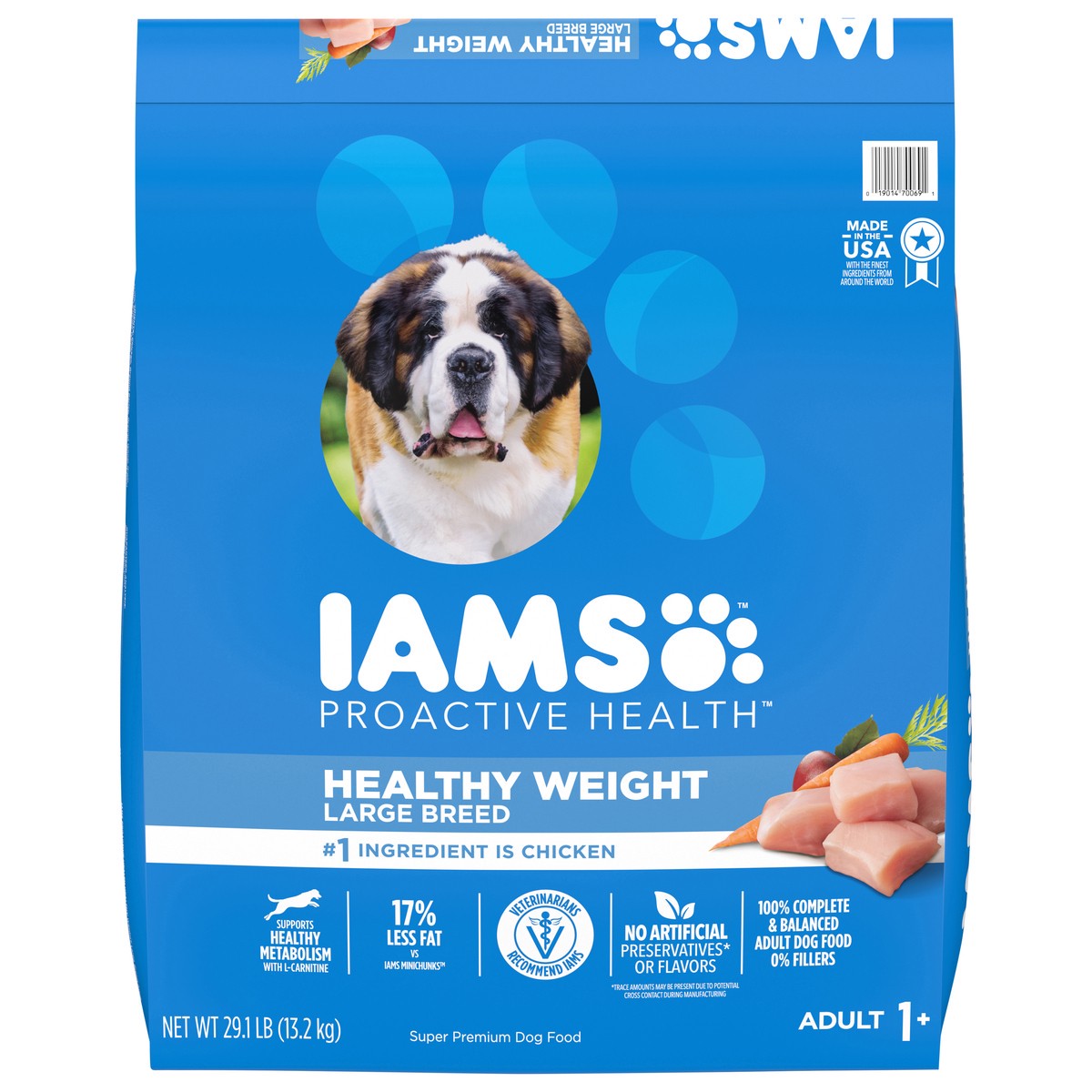 slide 1 of 9, IAMS Proactive Health Adult Healthy Weight Control Large Breed Dry Dog Food With Real Chicken, 29.1 Lb. Bag, 29.10 lb