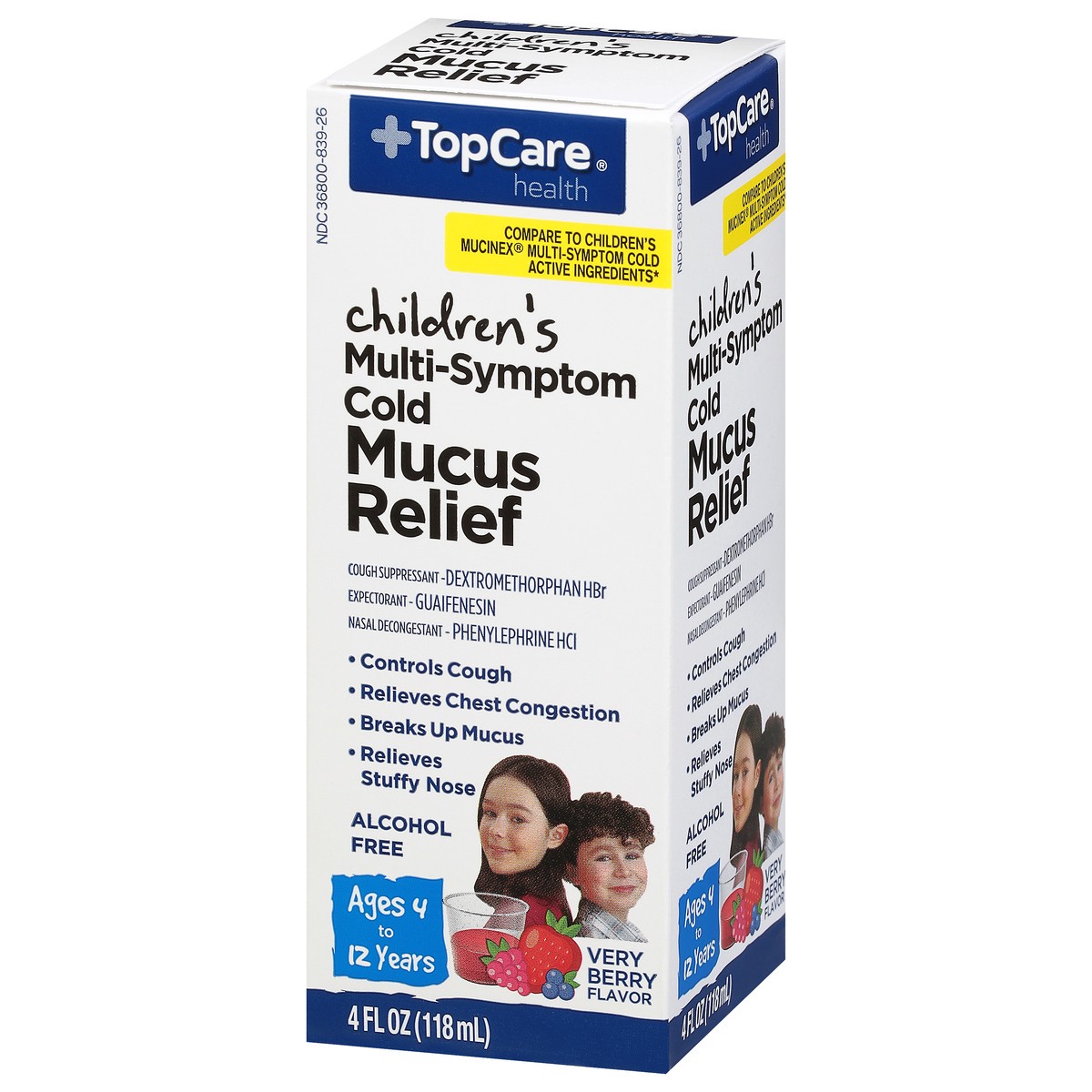 slide 6 of 14, TopCare Health Children's Multi-Symptom Cold Very Berry Flavor Mucus Relief 4 fl oz, 4 fl oz