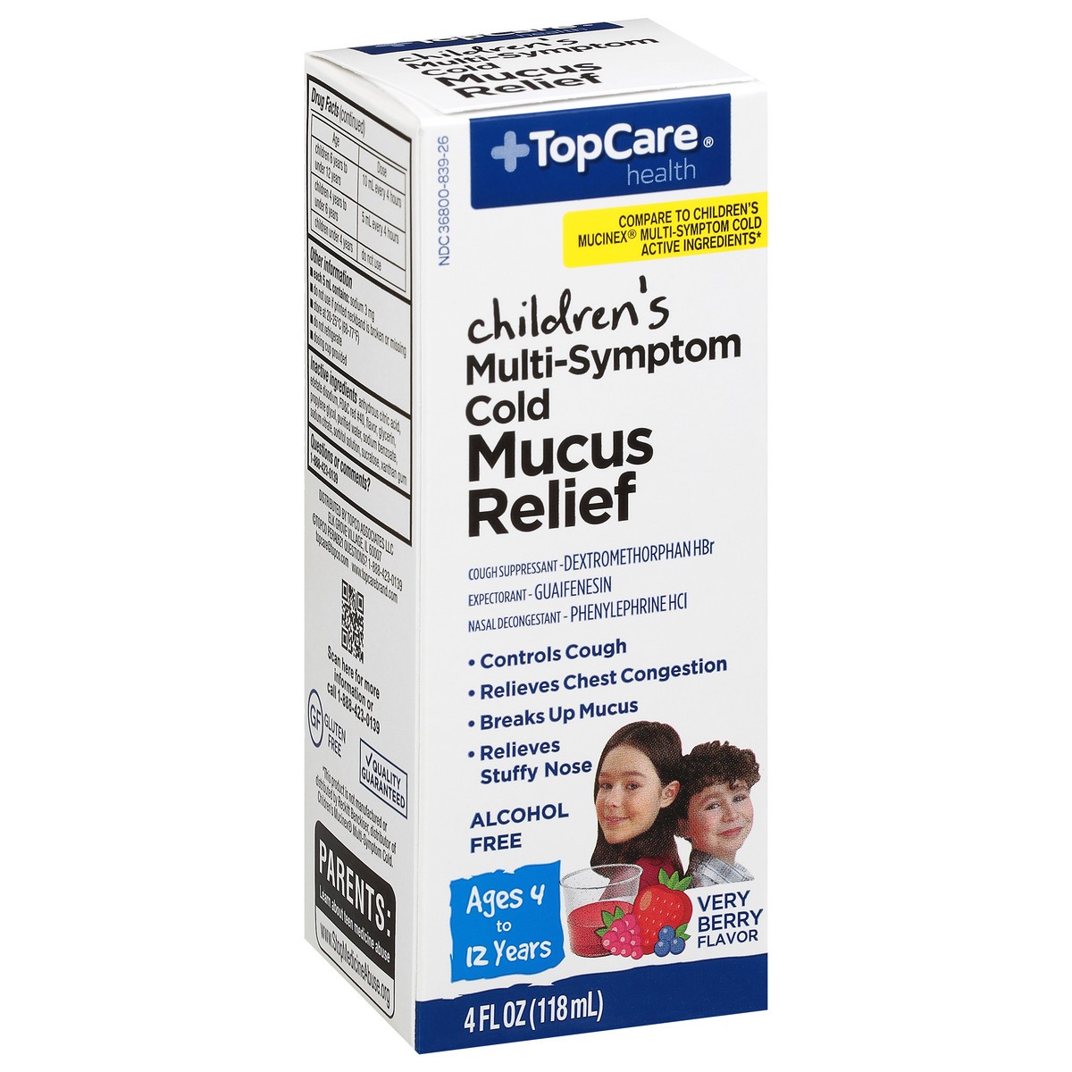 slide 11 of 14, TopCare Health Children's Multi-Symptom Cold Very Berry Flavor Mucus Relief 4 fl oz, 4 fl oz