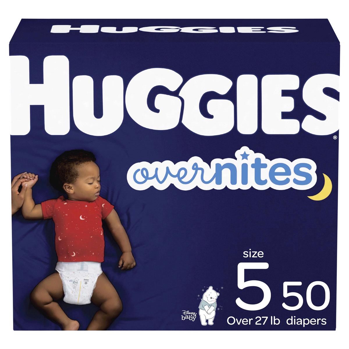 slide 1 of 1, Huggies Overnites Winnie the Pooh Disposable Diapers, 50 ct