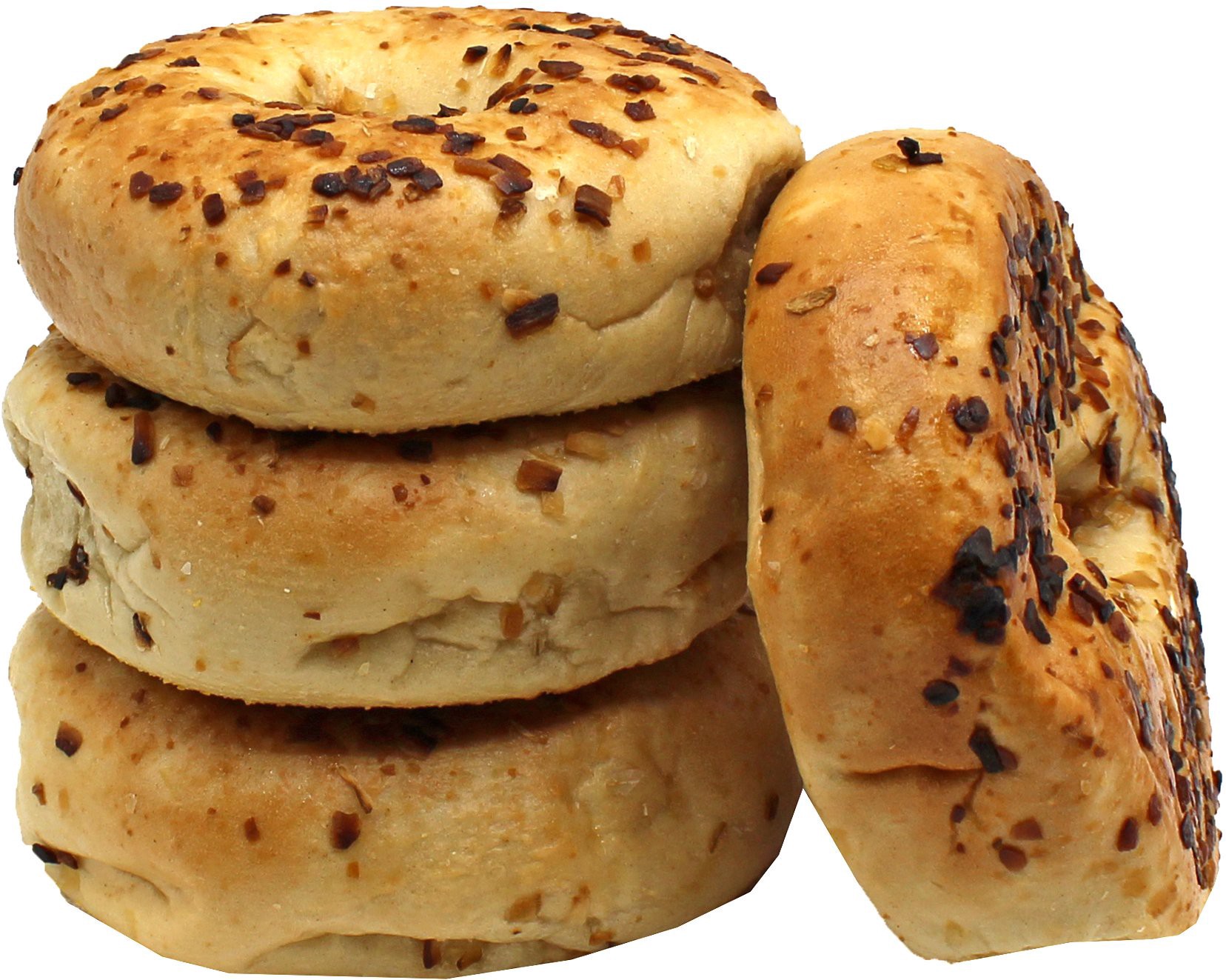 slide 1 of 1, Central Market Onion Bagels, 4 ct