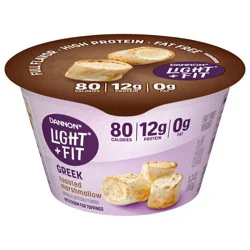 Dannon Light + Fit Toasted Marshmallow Greek Fat Free Yogurt, 5.3 OZ Yogurt Cup