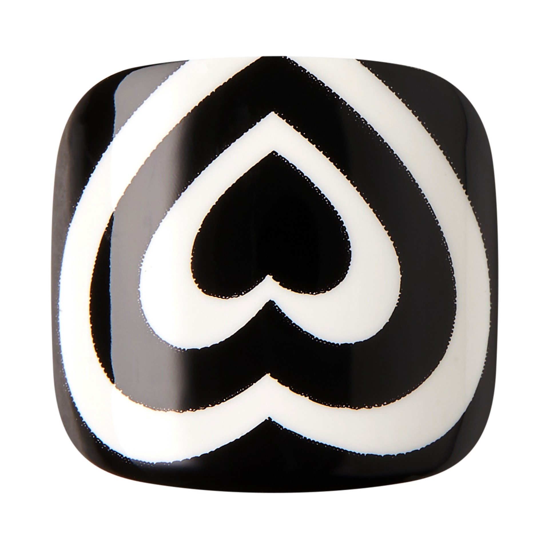 slide 5 of 5, imPRESS KISS imPRESS Press-On Toe Nails Glossy Pattern Black/ White, Short Size, Squoval Shape, 27 ct