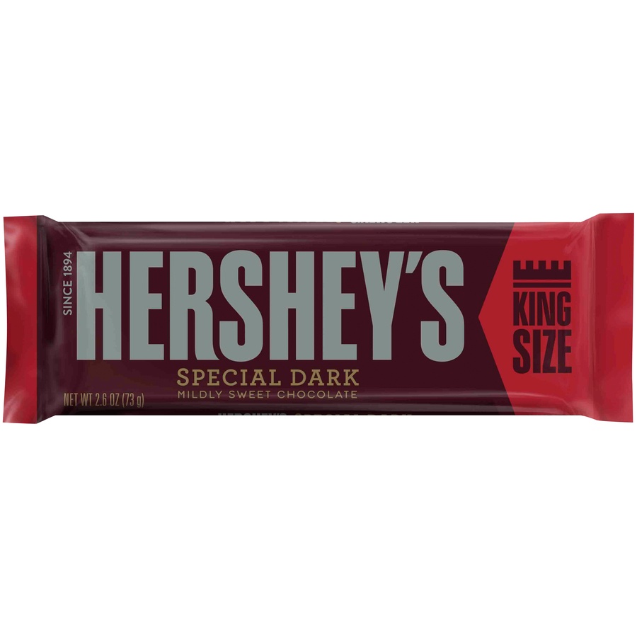 slide 1 of 1, Hershey's King Size Special Dark Mildly Sweet Chocolate Bar, 2.6 oz
