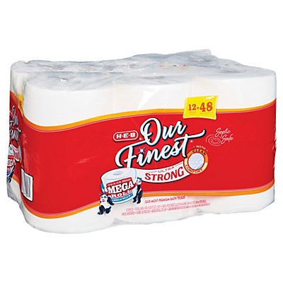 slide 1 of 1, H-E-B Our Finest Ultra Strong Toilet Paper, 12 ct