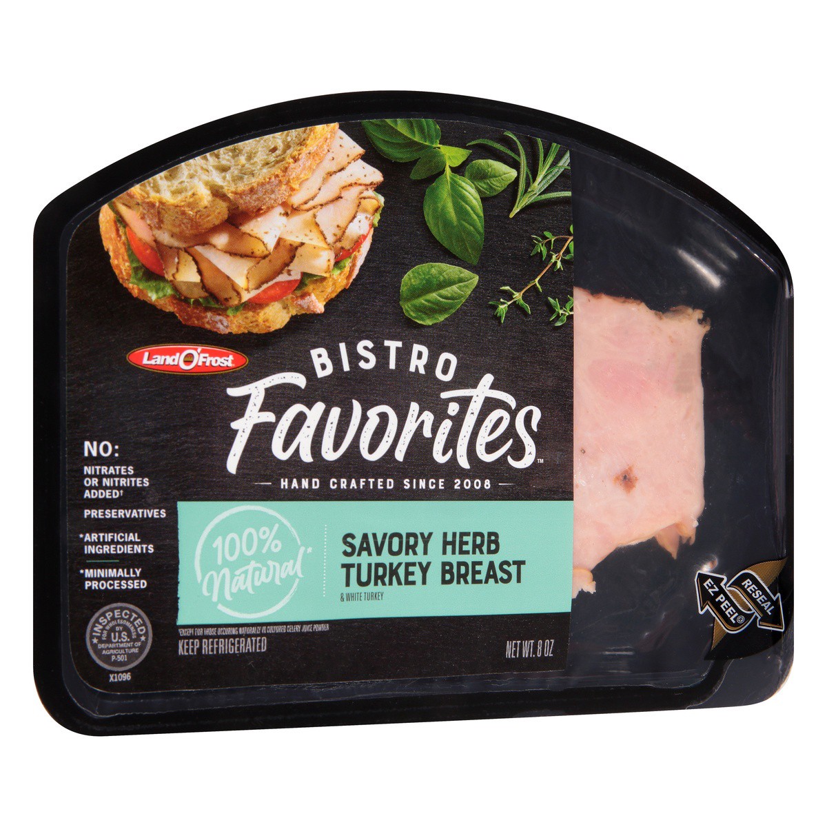 slide 2 of 9, Land O' Frost Bistro Favorites Savory Herb Turkey Breast 8 oz, 8 oz