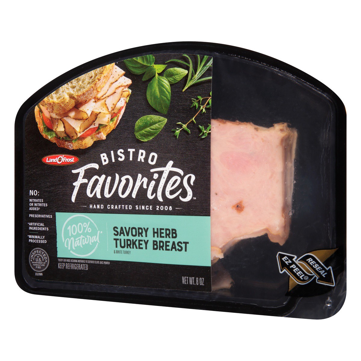 slide 3 of 9, Land O' Frost Bistro Favorites Savory Herb Turkey Breast 8 oz, 8 oz