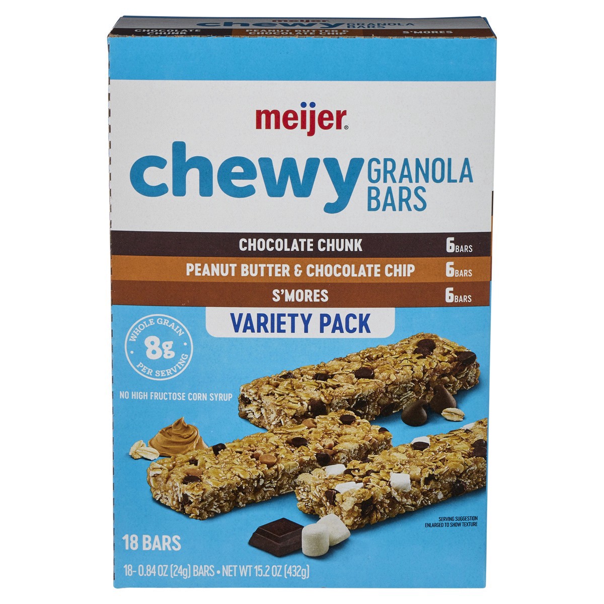 slide 1 of 29, Meijer Chewy Granola Bar Variety Pack, 18 ct