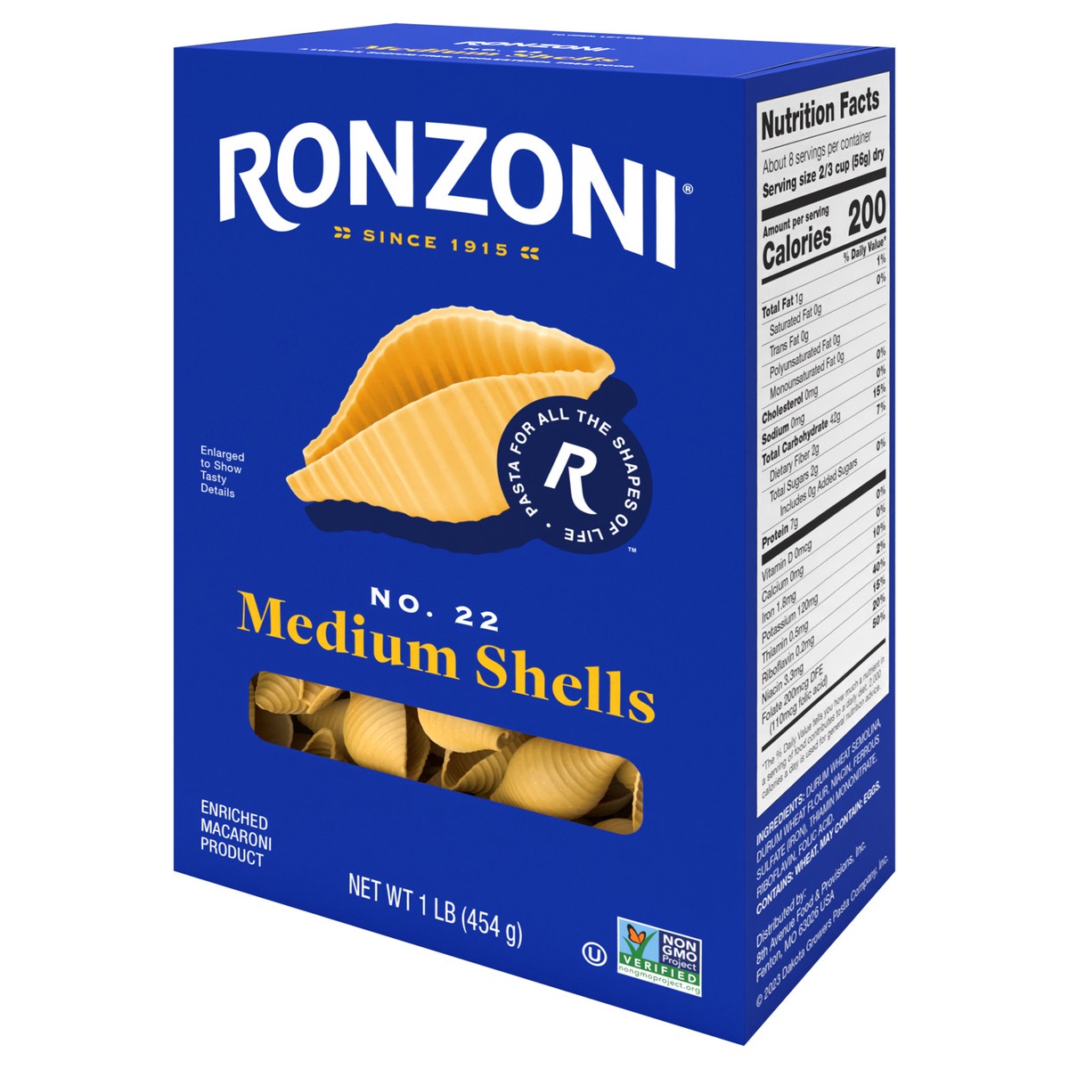 slide 3 of 9, Ronzoni Medium Shells, 1 lb