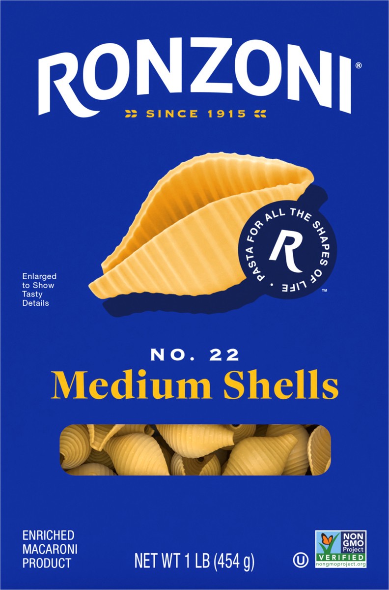 slide 4 of 9, Ronzoni Medium Shells, 1 lb