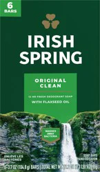 Irish Spring Original Clean Deodorant Bar Soap for Men - 6 Pack 3.7 oz Bars