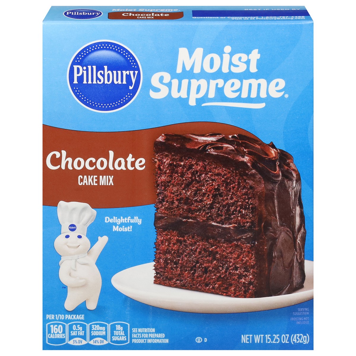 slide 4 of 14, Pillsbury Moist Supreme Chocolate Cake Mix, 15.25 oz Box, 15.25 oz