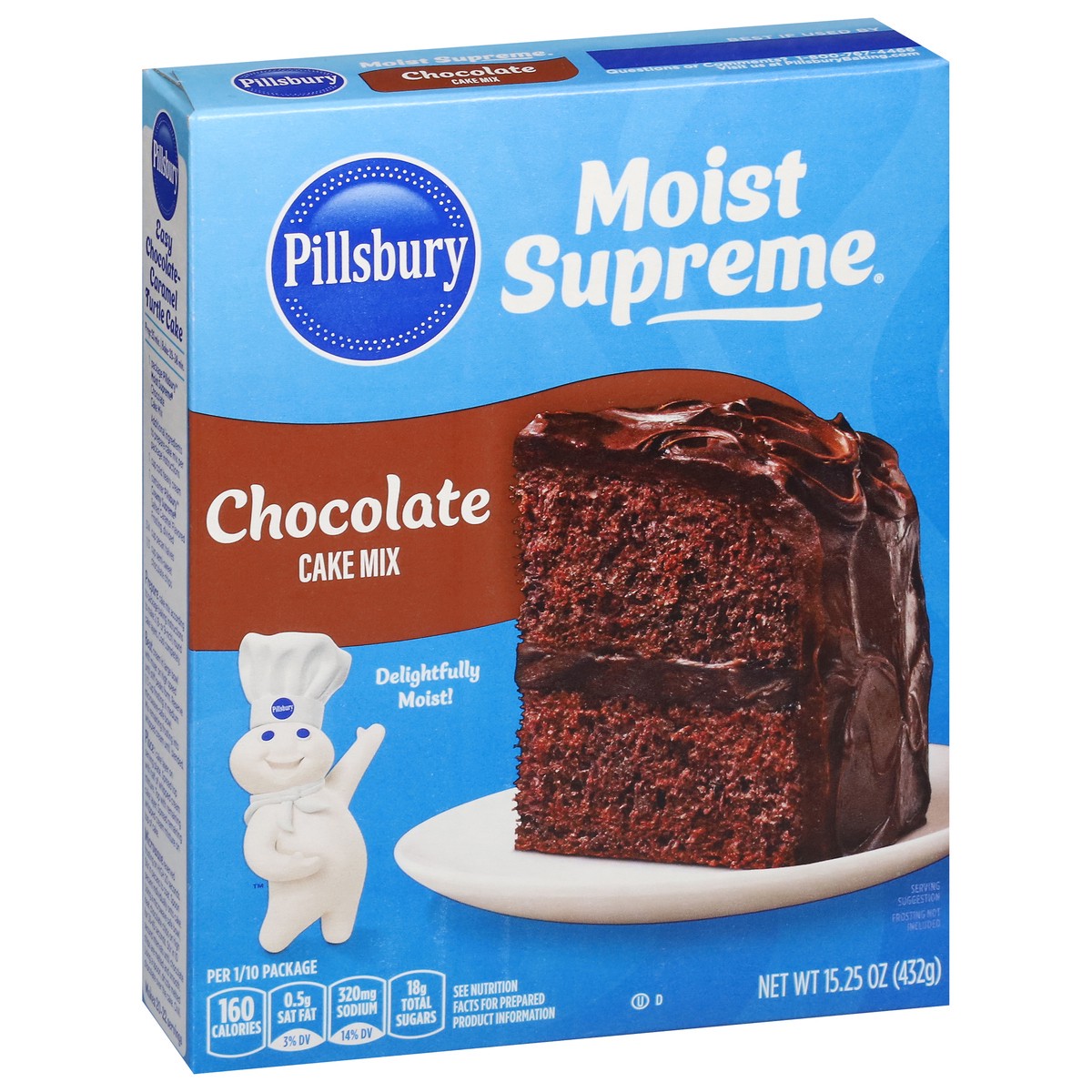 slide 10 of 14, Pillsbury Moist Supreme Chocolate Cake Mix, 15.25 oz Box, 15.25 oz