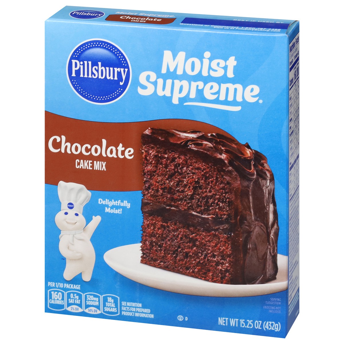 slide 7 of 14, Pillsbury Moist Supreme Chocolate Cake Mix, 15.25 oz Box, 15.25 oz