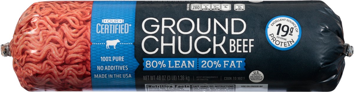 slide 1 of 7, Our Certified 80%/20% Chuck Ground Beef 48 oz, 48 oz