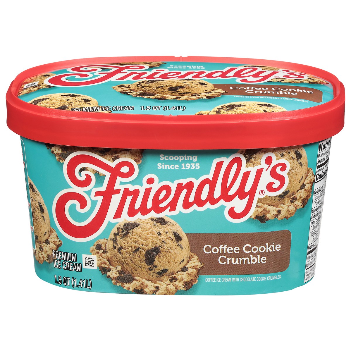 slide 1 of 9, Friendly's Premium Coffee Cookie Crumble Ice Cream 1.5 qt, 1.5 qt