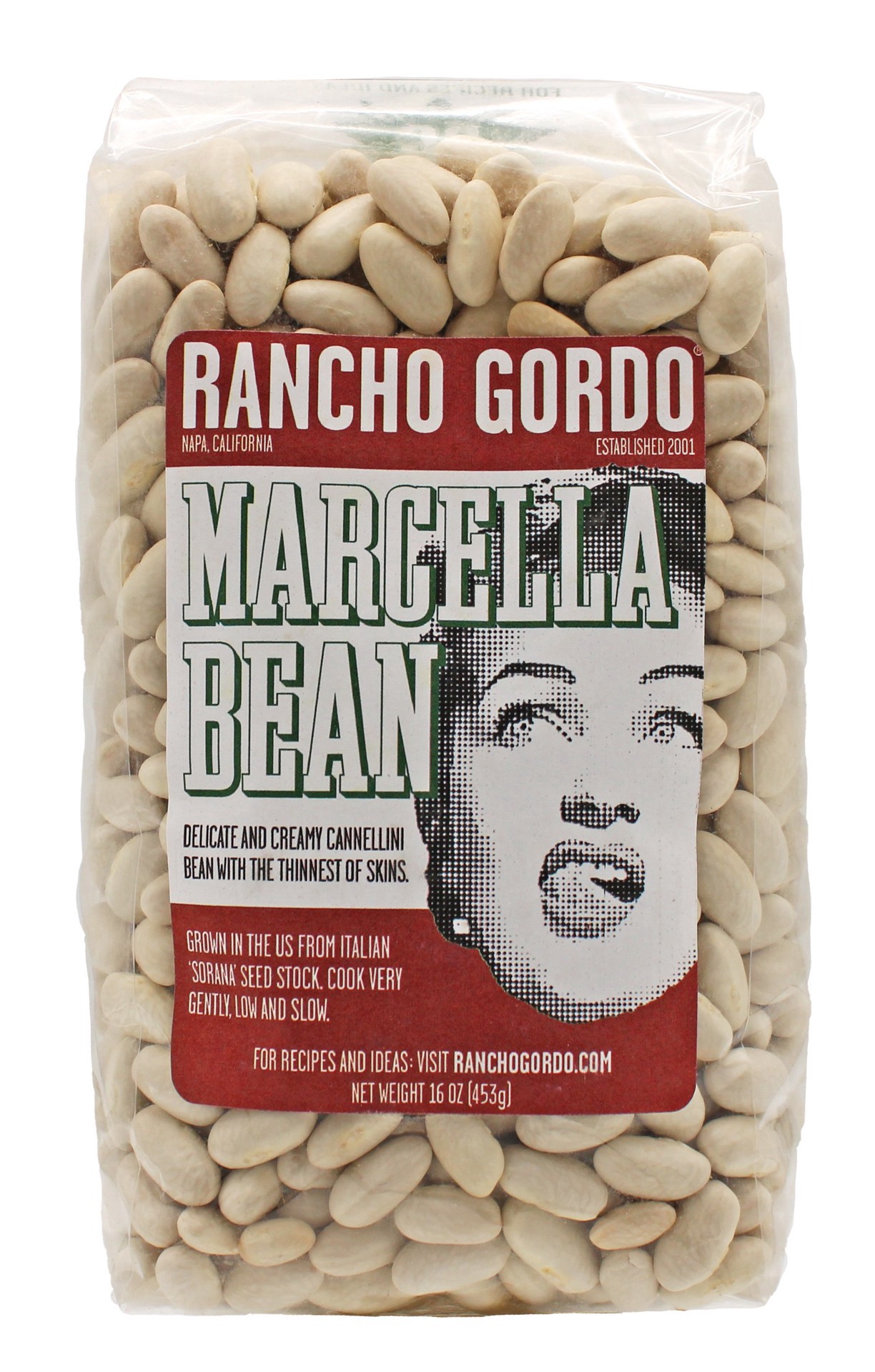 slide 1 of 1, Rancho Gordo Marcella Bean, 16 oz