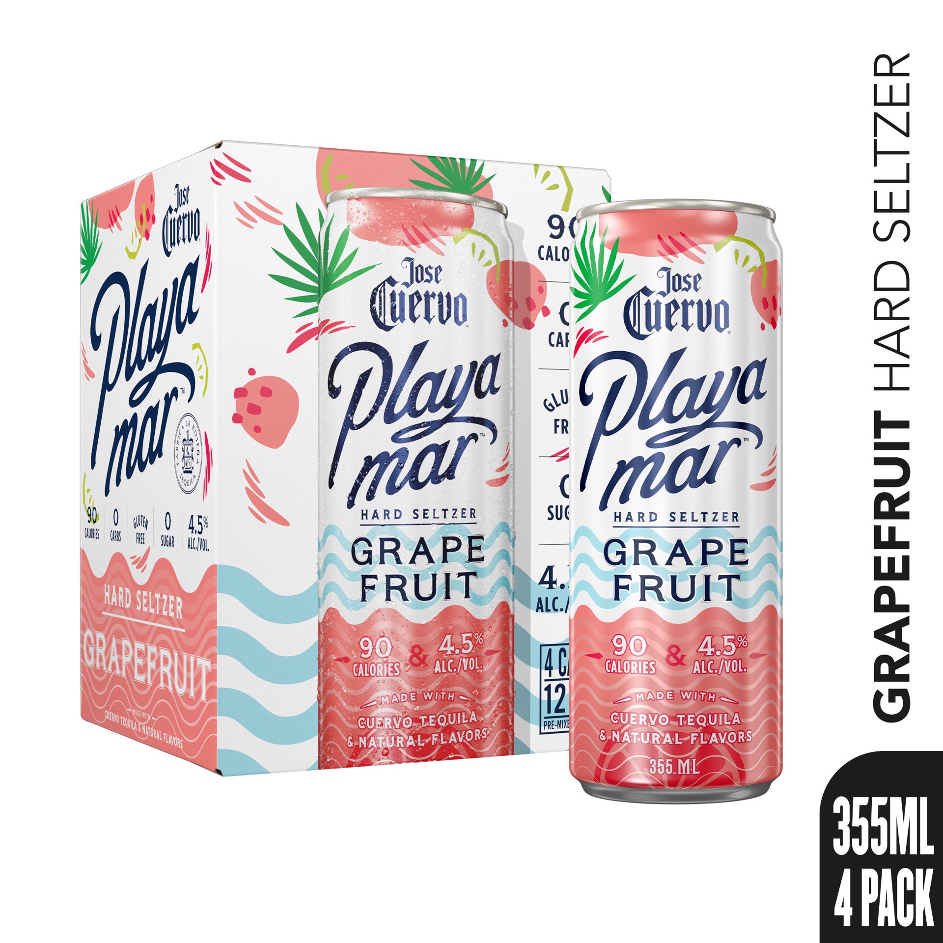 slide 2 of 5, Jose Cuervo Playa Mar Grape Fruit Hard Seltzer 4 ea, 4 ct; 12 oz