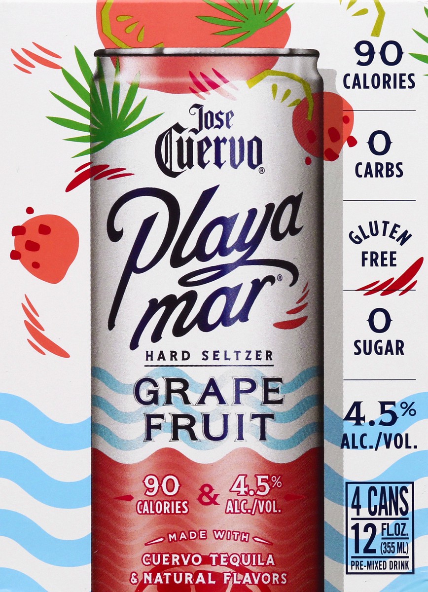 slide 1 of 5, Jose Cuervo Playa Mar Grape Fruit Hard Seltzer 4 ea, 4 ct; 12 oz