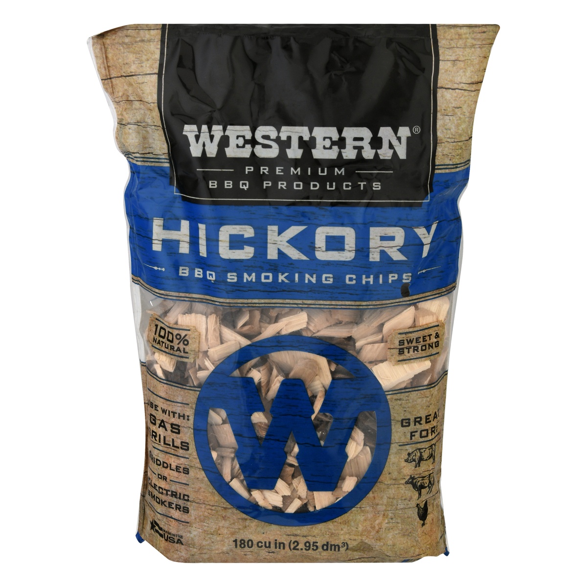 slide 1 of 1, Western Hickory BBQ Smoking Chips 1 ea, 2.25 lb