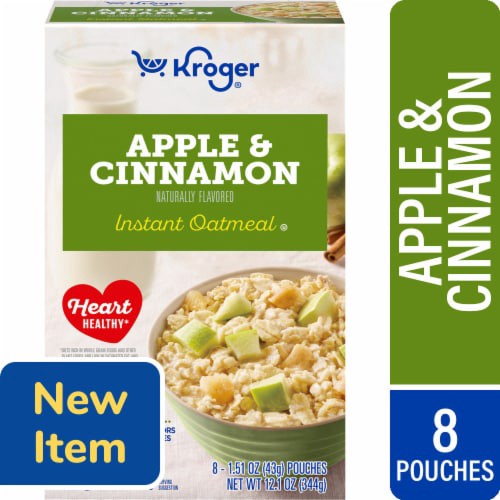 slide 1 of 1, Kroger® Apple and Cinnamon Instant Oatmeal, 8 ct