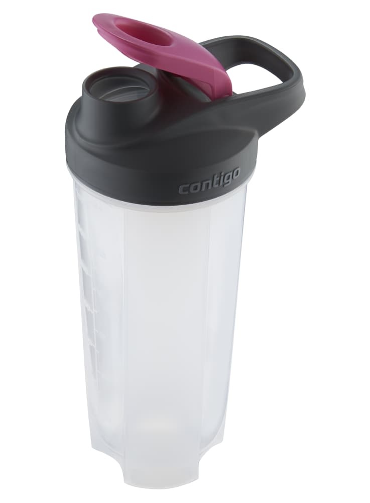 slide 1 of 1, Contigo Shake N Go Fit Water Bottle - Grey/Pink, 28 oz