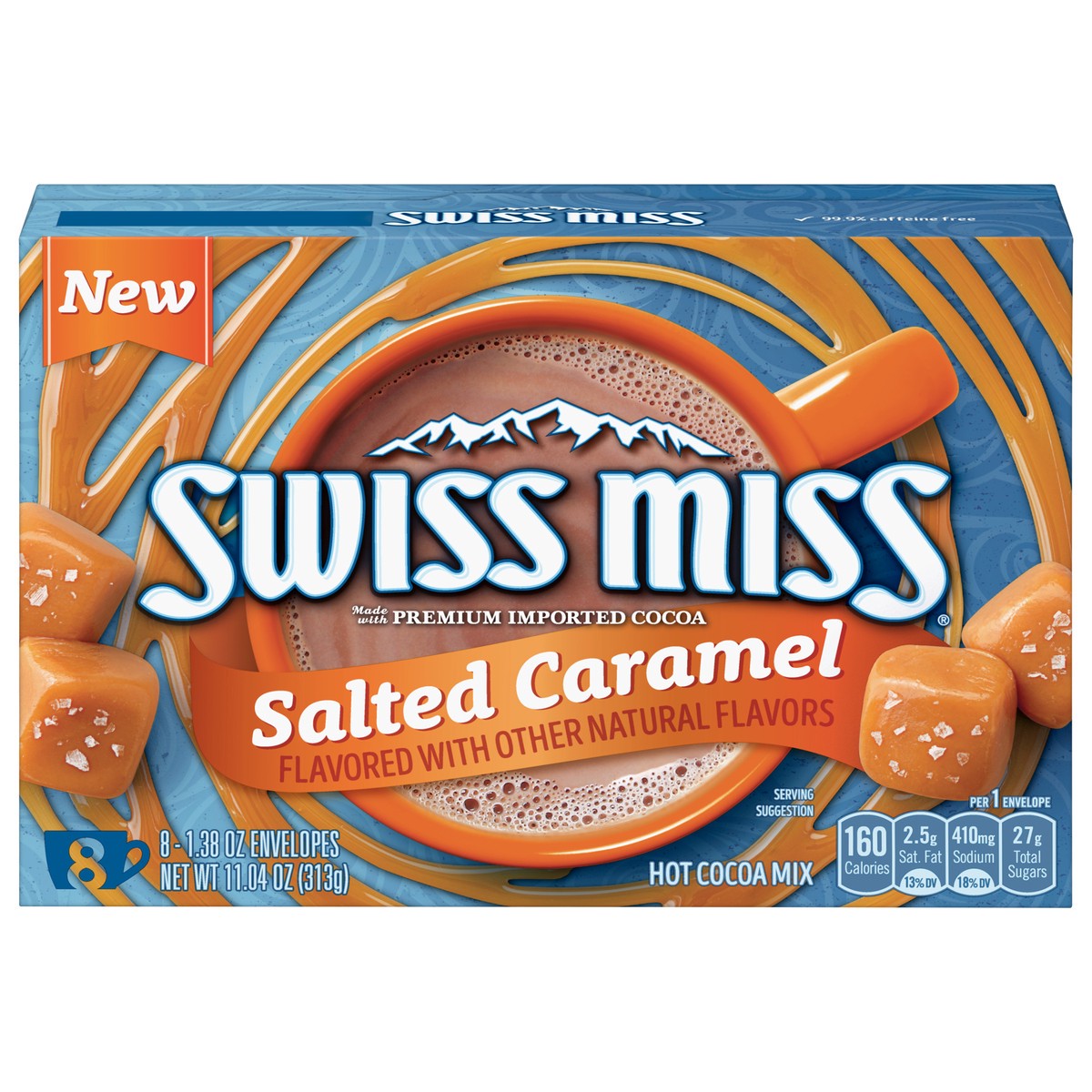 slide 1 of 10, Swiss Miss Salted Caramel Hot Cocoa Mix Envelope 8 ea, 8 ct