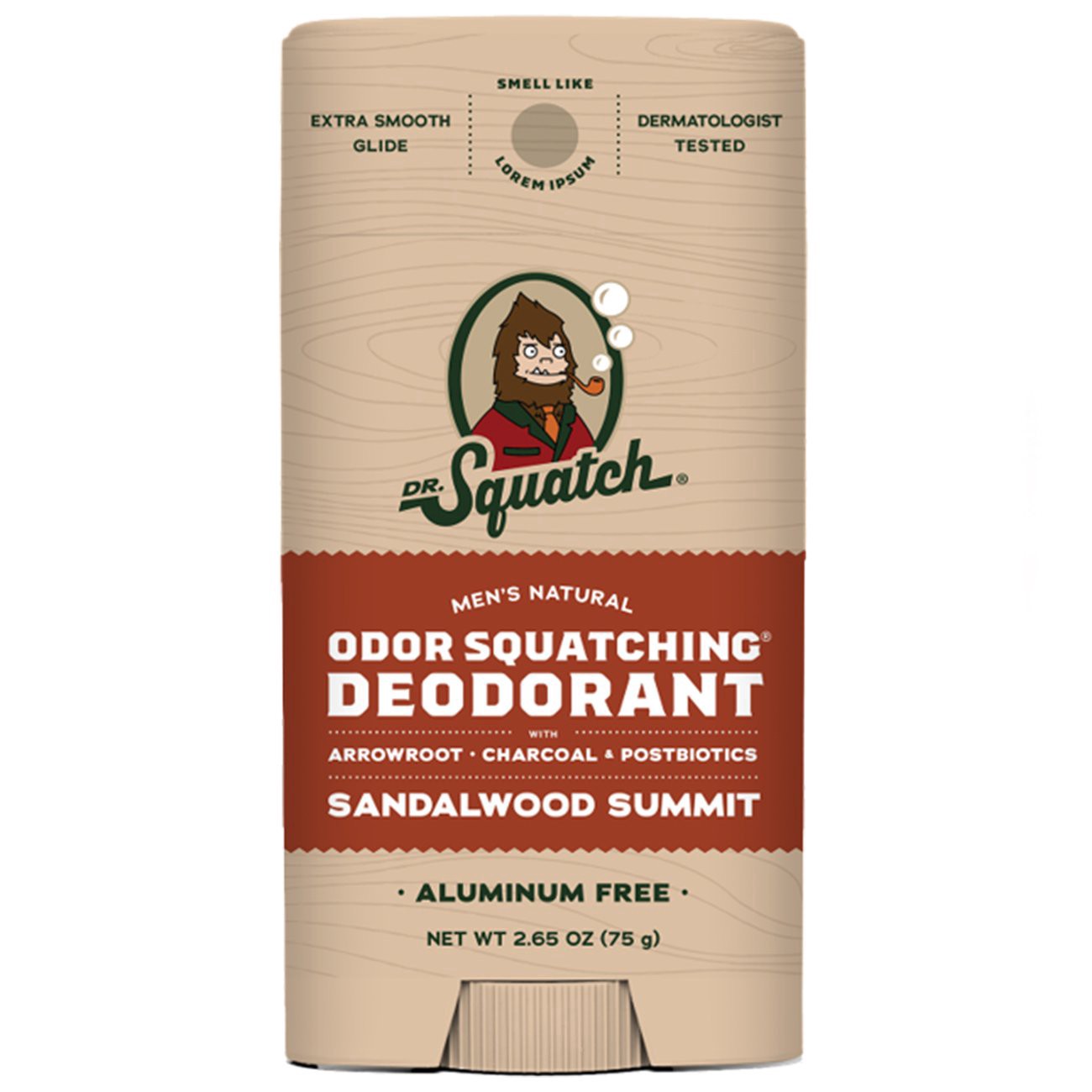 slide 1 of 1, Dr. Squatch Men's Natural Odor Squatching Aluminum Free Sandalwood Summit Deodorant 2.65 oz, 2.65 oz