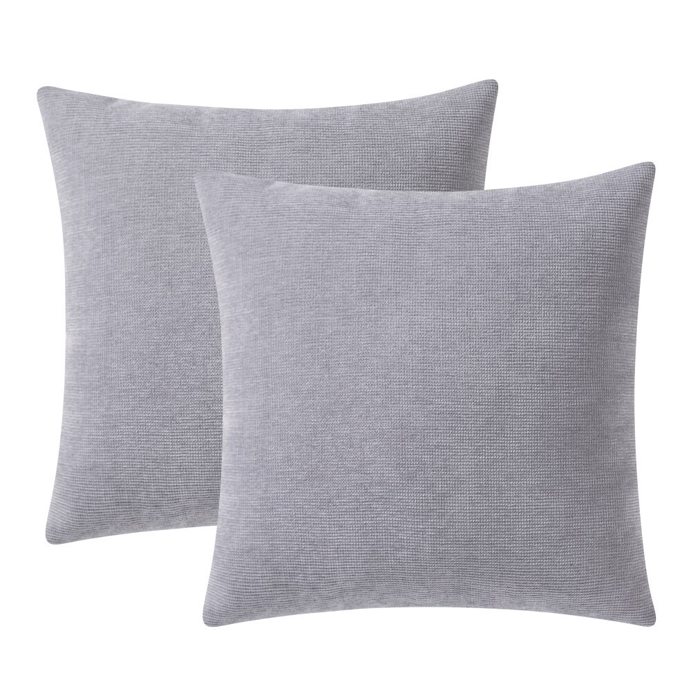 slide 2 of 4, Everyday Living Textured Woven Decorative Pillow - 2 Pack Dark Gray, 18 in x 18 in