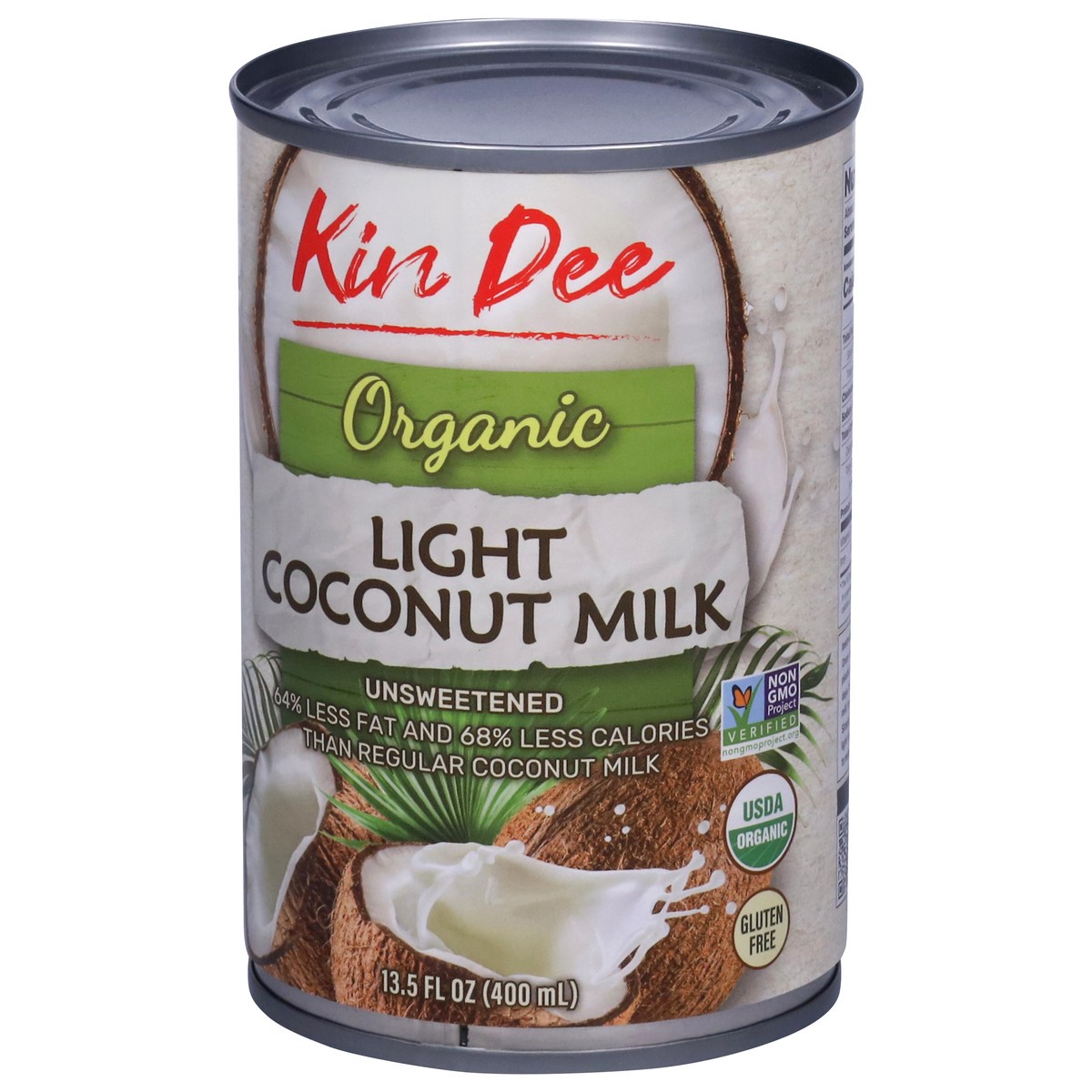 slide 3 of 4, Kin Dee Organic Unsweetened Light Coconut Milk 13.5 fl oz, 13.5 fl oz
