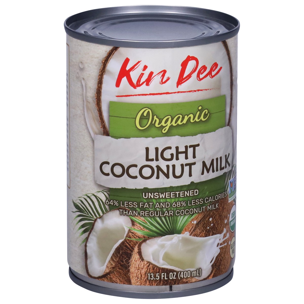 slide 4 of 4, Kin Dee Organic Unsweetened Light Coconut Milk 13.5 fl oz, 13.5 fl oz