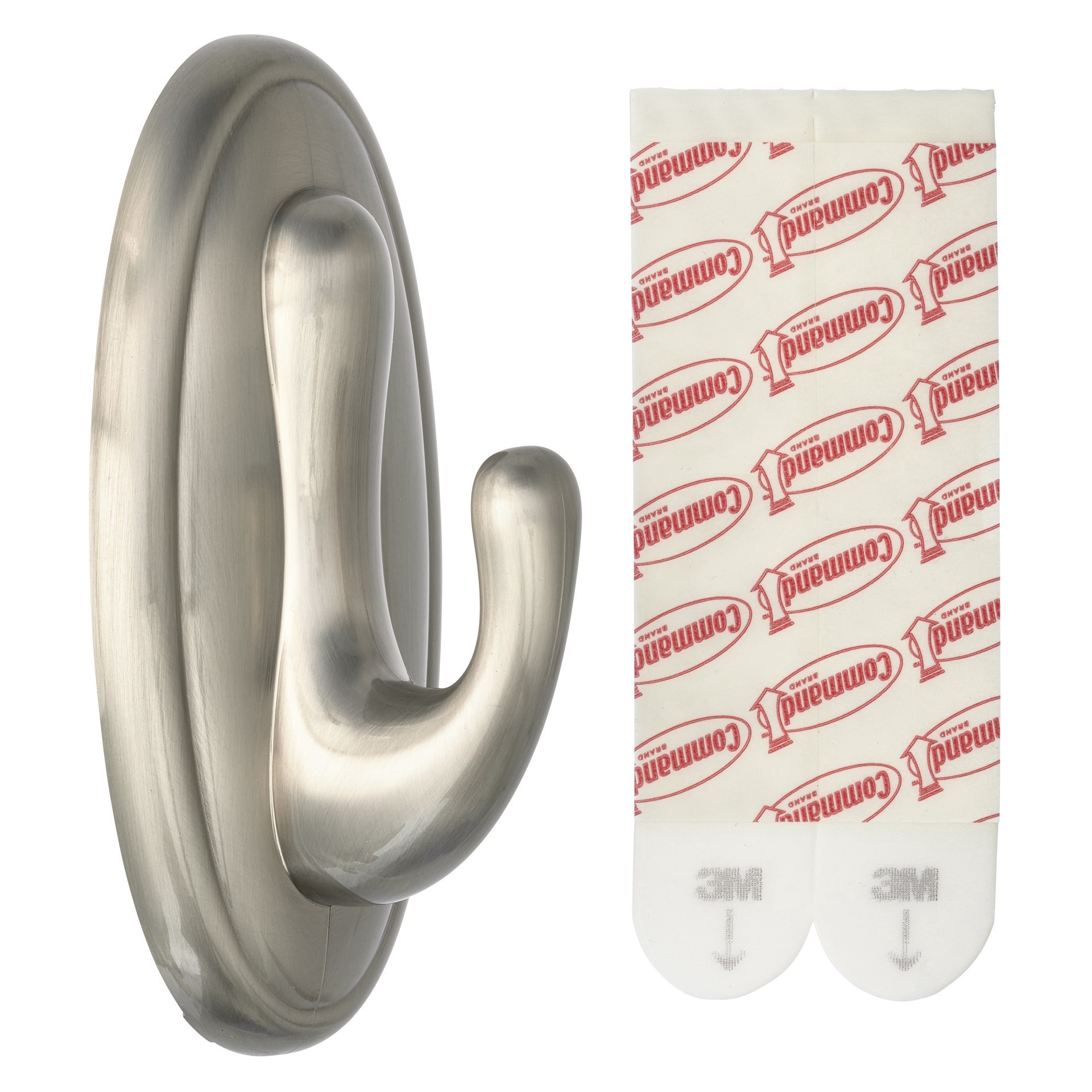 slide 2 of 4, 3m Command Brushed Nickel Decorative Hook, LG