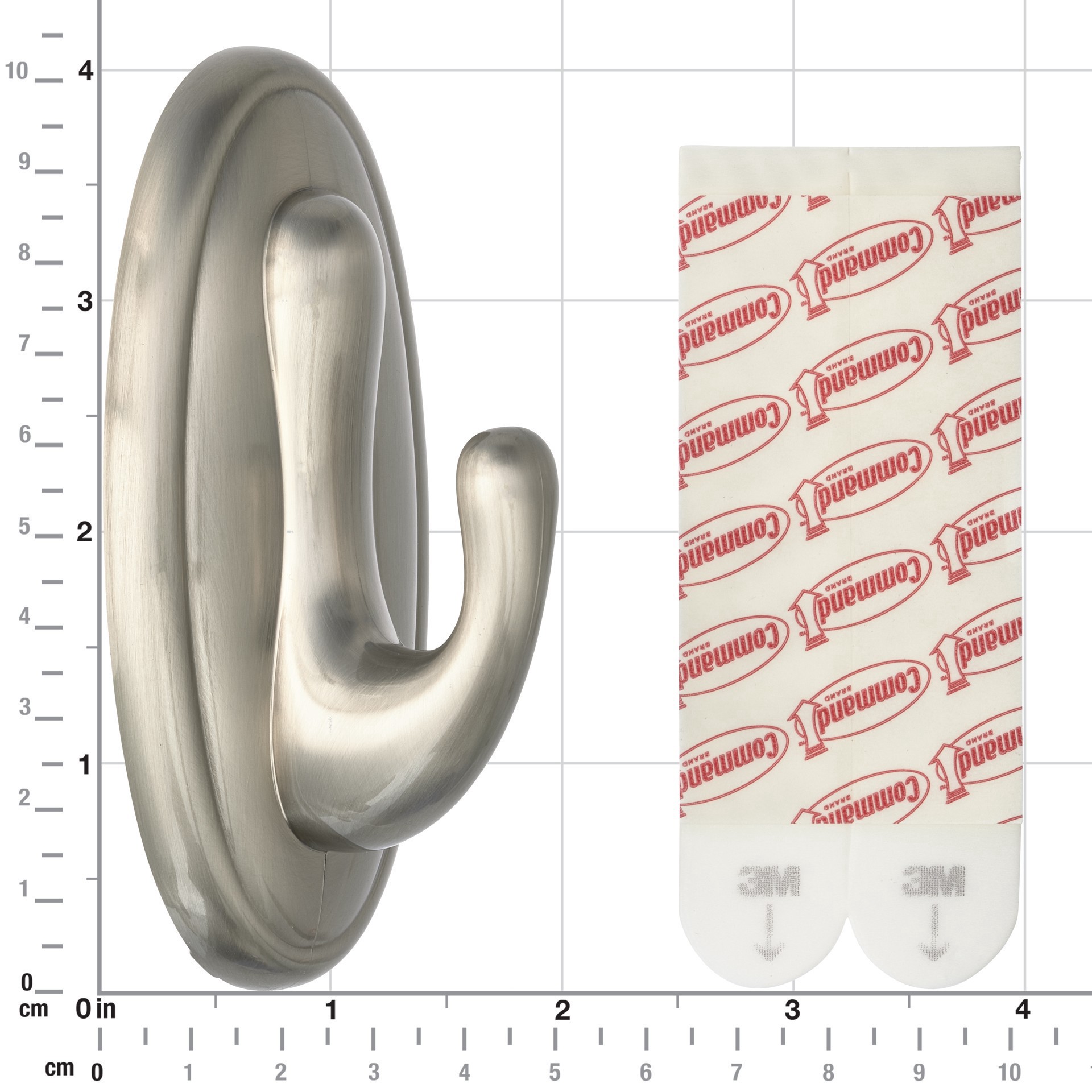 slide 4 of 4, 3m Command Brushed Nickel Decorative Hook, LG