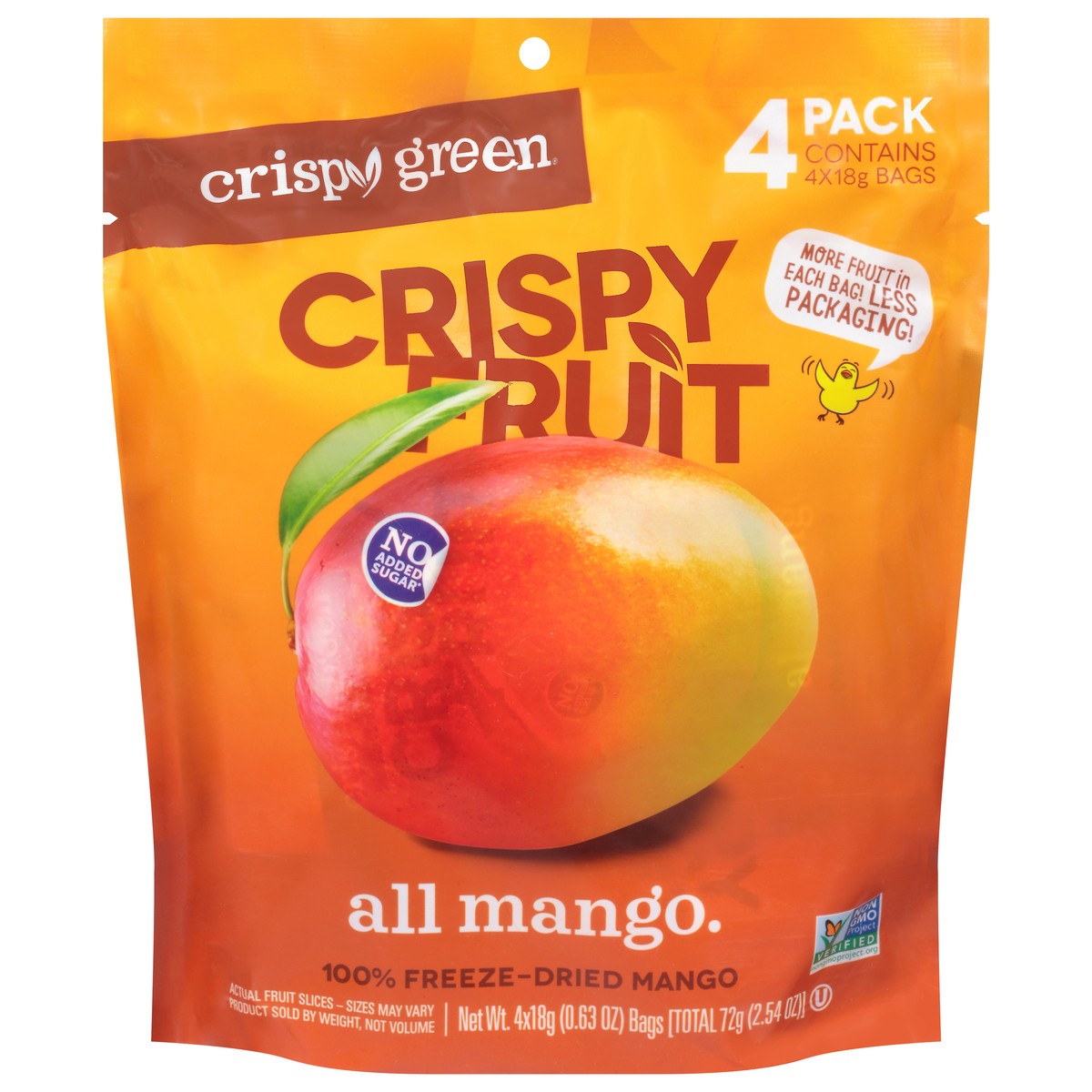 slide 1 of 12, Crispy Green 100% Freeze-dried Mango Slices, 1 ct