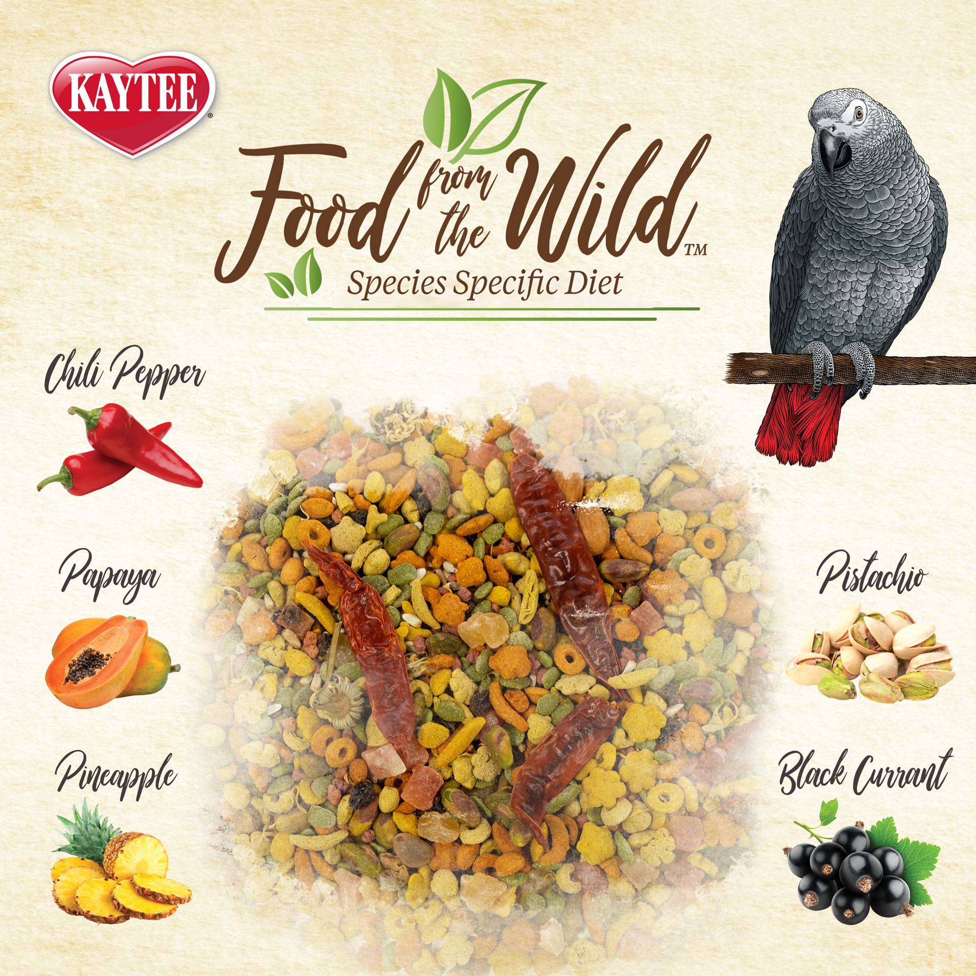 slide 2 of 10, Kaytee Food from the Wild, Parrot Food, 2.5 Pounds, 2.5 lb
