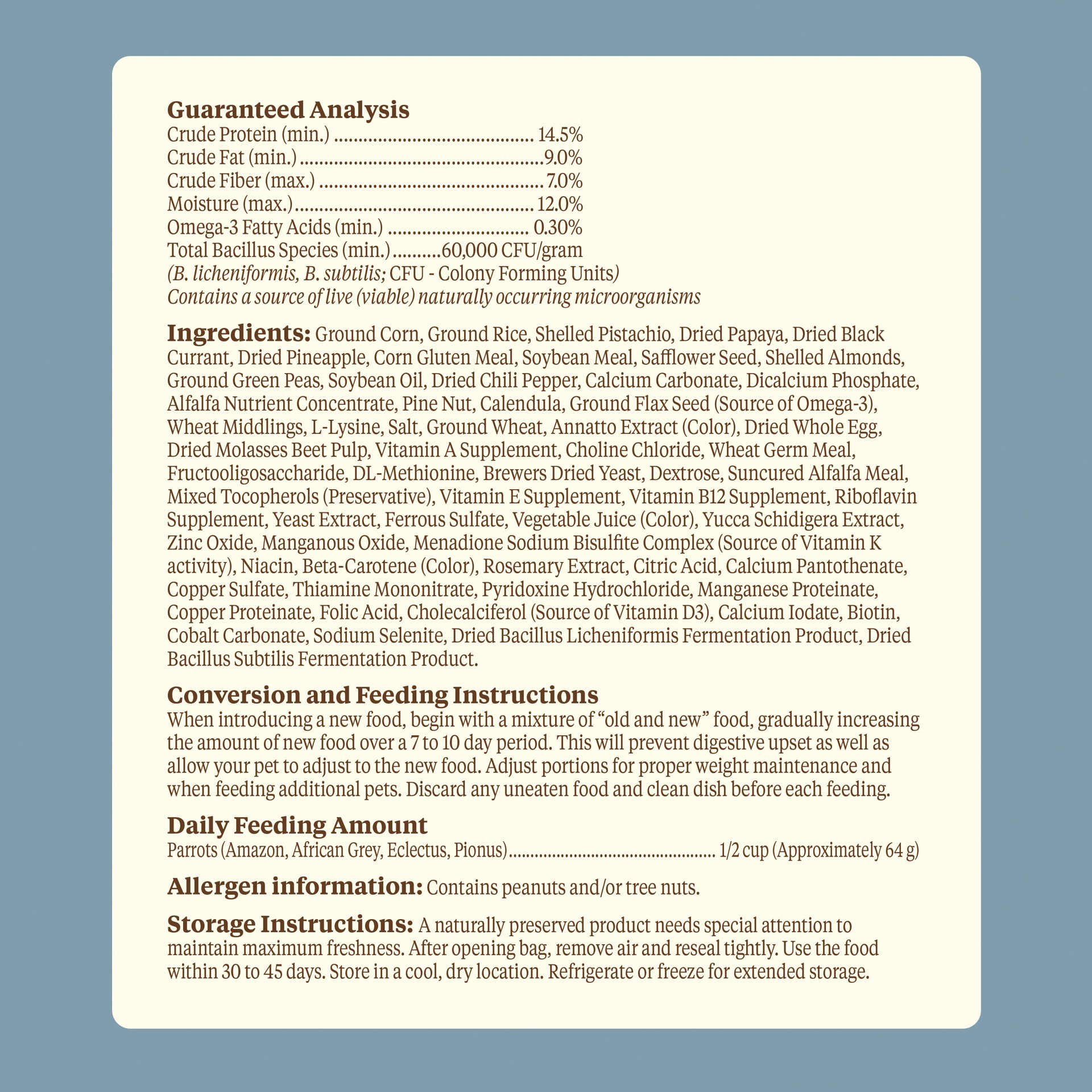 slide 9 of 10, Kaytee Food from the Wild, Parrot Food, 2.5 Pounds, 2.5 lb