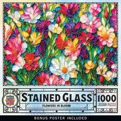 Masterpieces Stained Glass Flowers In Bloom Jigsaw Puzzle, 1000 pc