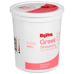 Hy-vee Strawberry Greek Strained Nonfat Yogurt - 32 oz