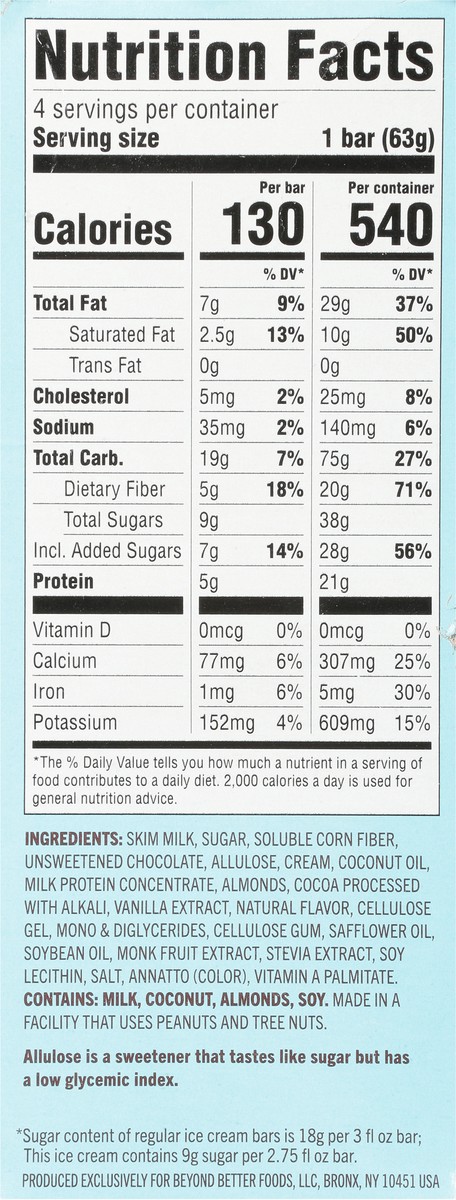 slide 5 of 9, Enlightened Light Vanilla Dark Chocolate Almond Ice Cream Bars 4 ea, 4 ct