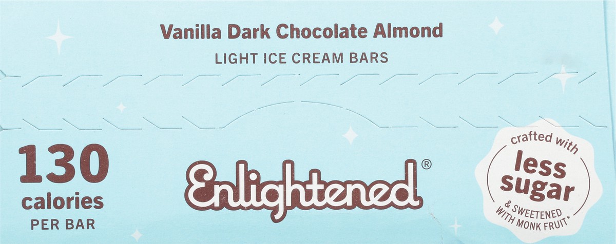 slide 3 of 9, Enlightened Light Vanilla Dark Chocolate Almond Ice Cream Bars 4 ea, 4 ct