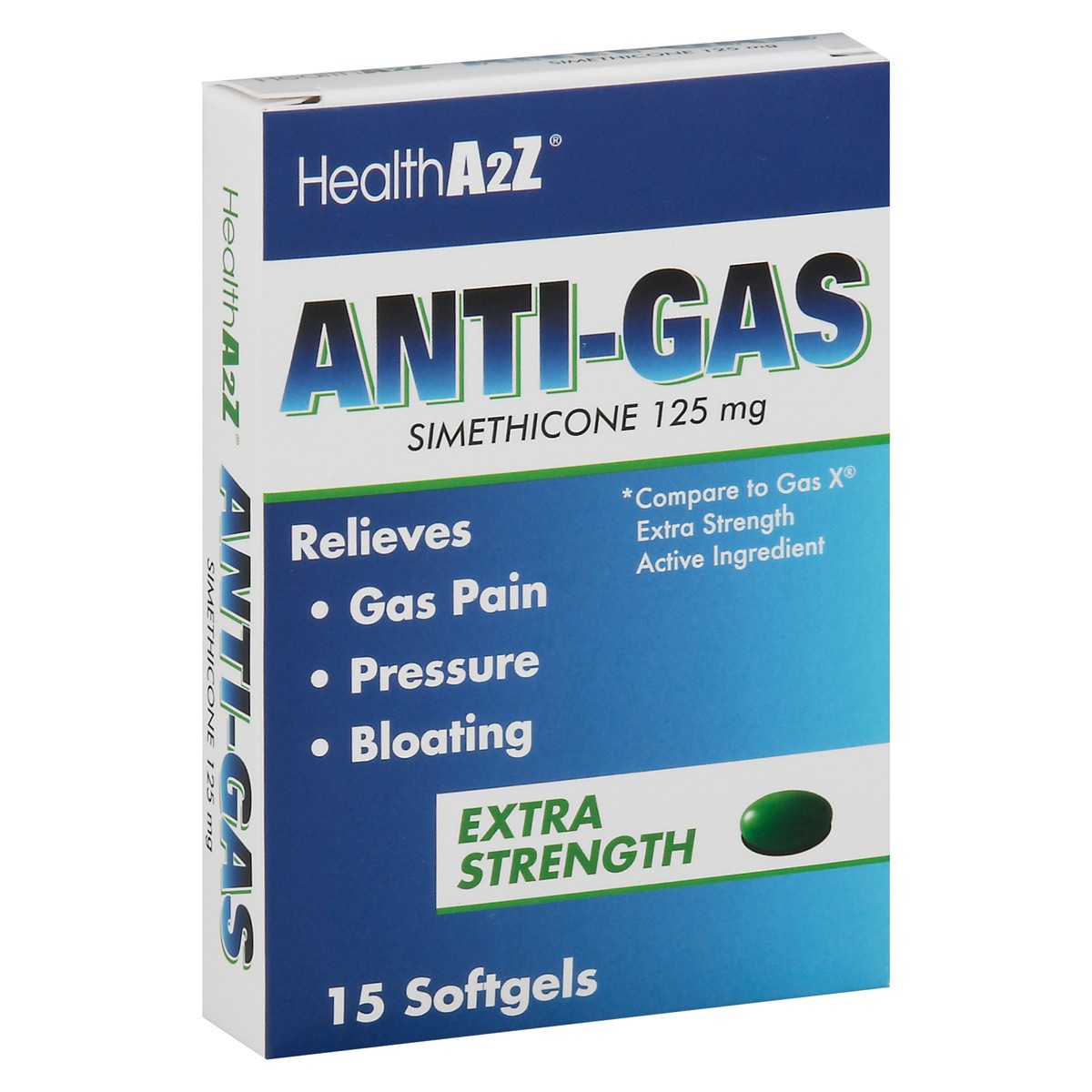 slide 11 of 13, HealthA2Z Softgels 125 mg Extra Strength Anti-Gas 15 ea, 15 ct