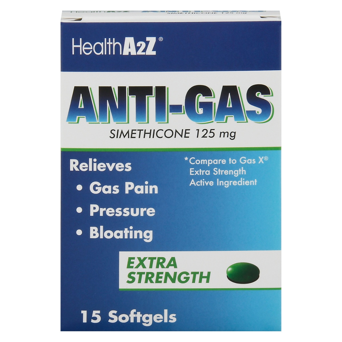 slide 1 of 1, Health A2Z Anti-Gas Softgels, 15 ct