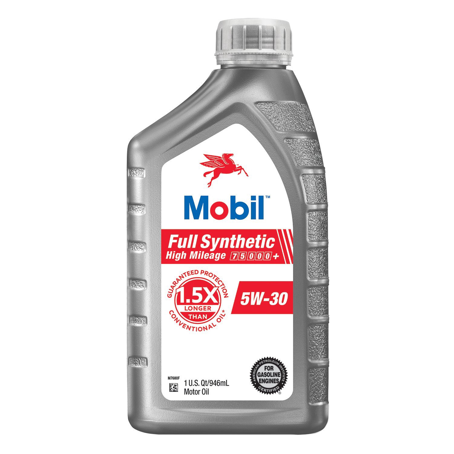 slide 1 of 1, Mobil Full Synthetic High Mileage Motor Oil 5W-30, 1 qt