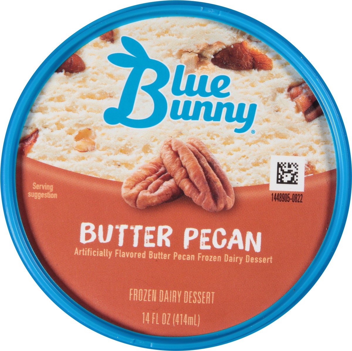slide 9 of 9, Blue Bunny Butter Pecan Frozen Dessert, 14 fl oz, 14 oz