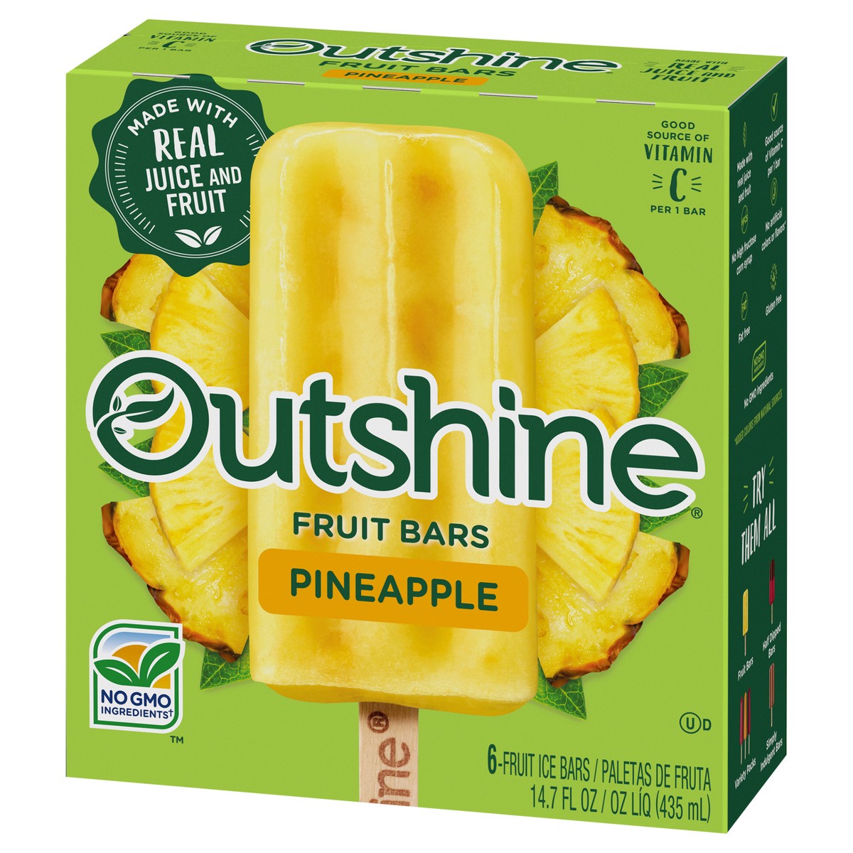 slide 8 of 9, Outshine Pineapple Fruit Bars 6 ea, 6 ct